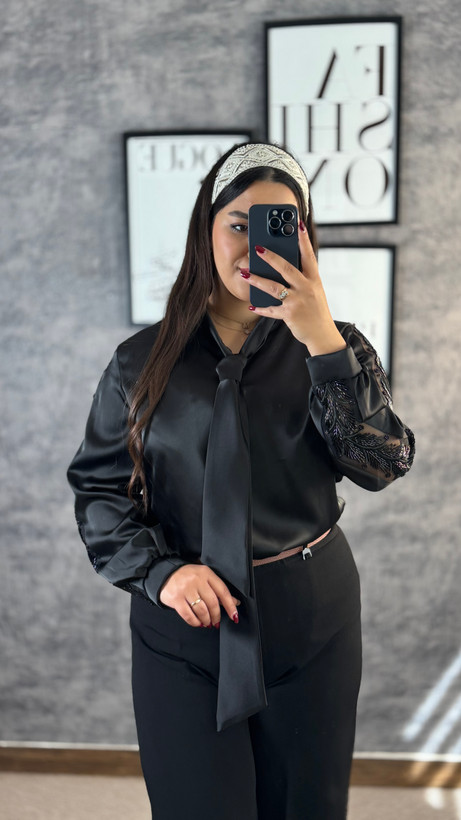 خرید شومیز مشکی مجلسی